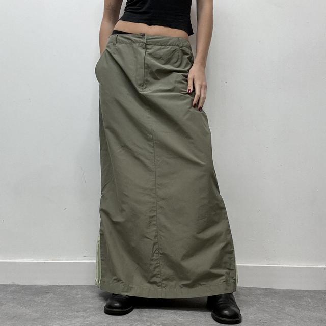 Khaki tech aline maxi skirt
