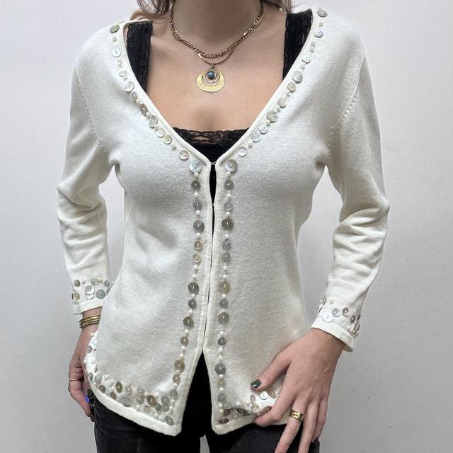 Cream mother of pearl button cardigan