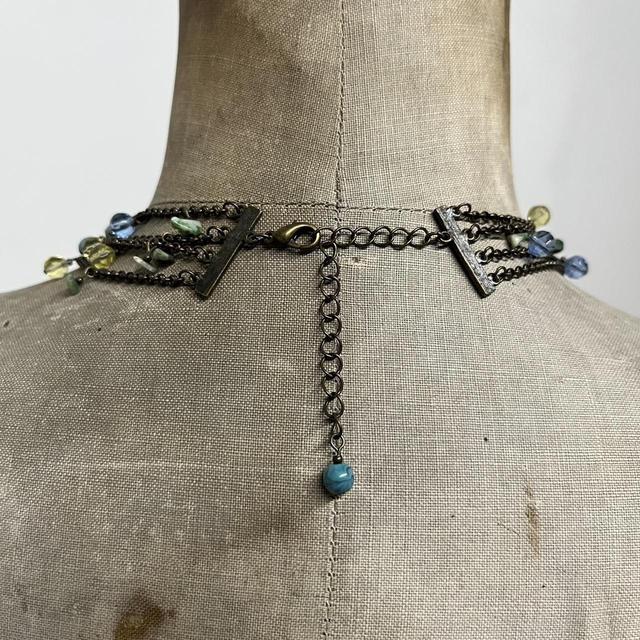 Layered gem chandelier necklace