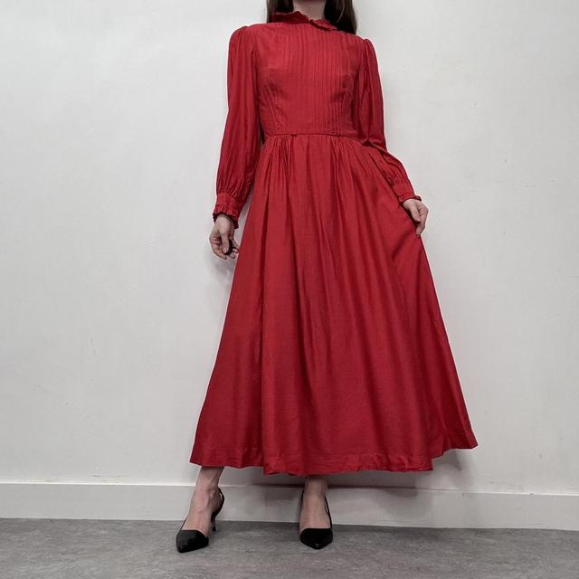 Red edwardian silk prarie dress
