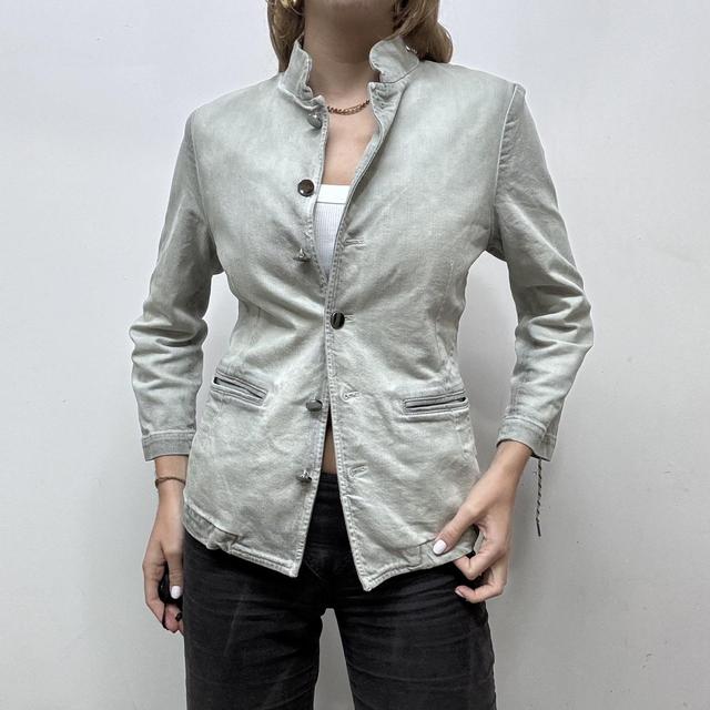 Grey distressed diesel corset blazer