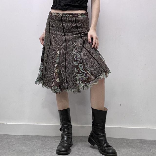 Fairy tweed flared midi skirt