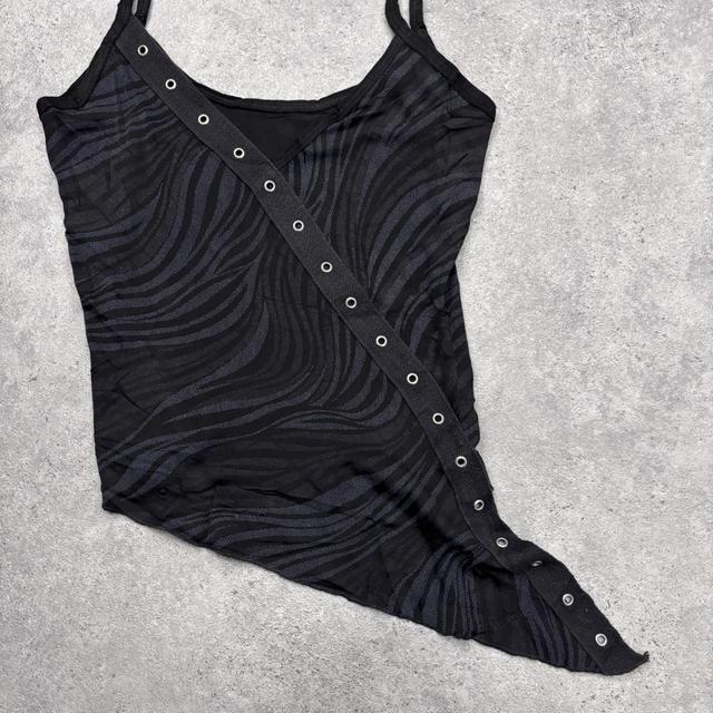 Black studded eyelet cami vest