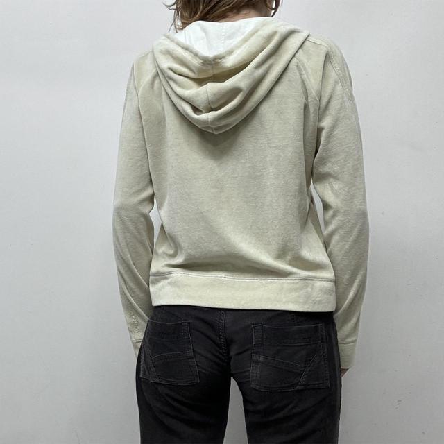 Velvet cream slouchy hoodie
