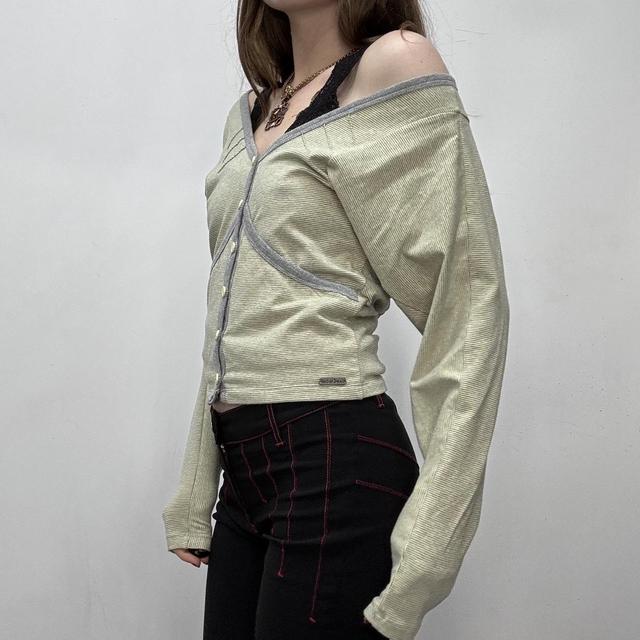 Slouchy pinstripe cropped cardigan