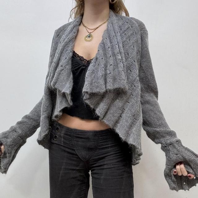 Knitted floaty mohair cardigan
