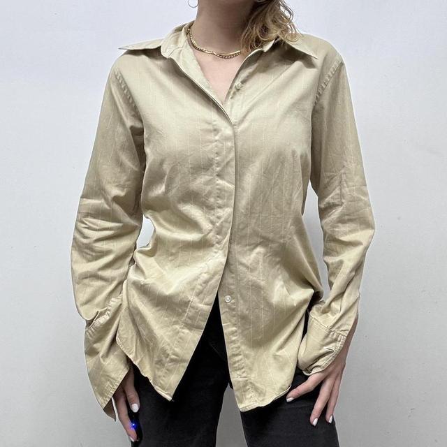 Minimalist brown pinstripe shirt