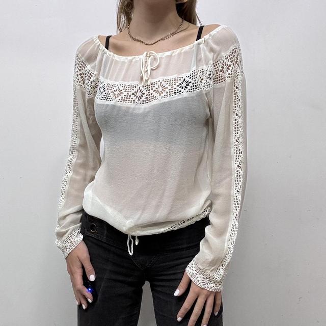Sheer lace floaty blouse