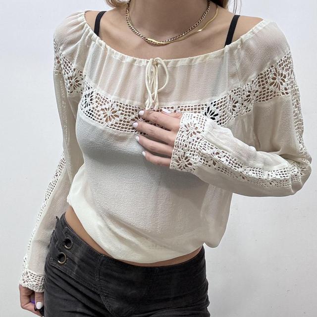 Sheer lace floaty blouse