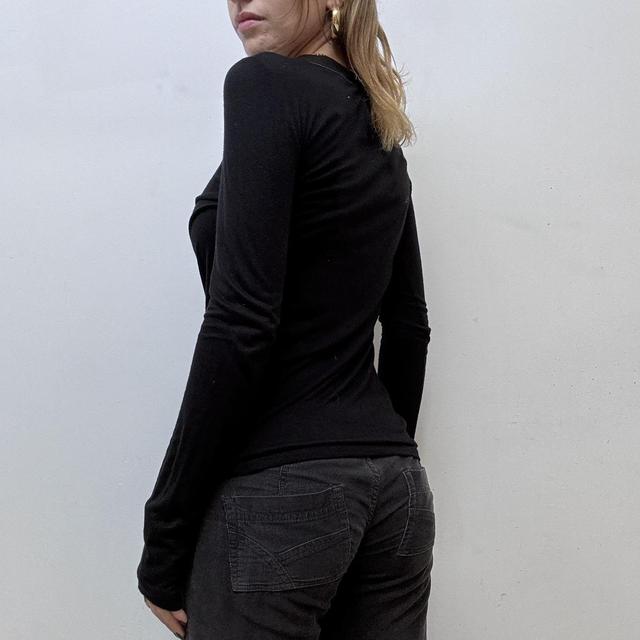 Black studded leather tshirt