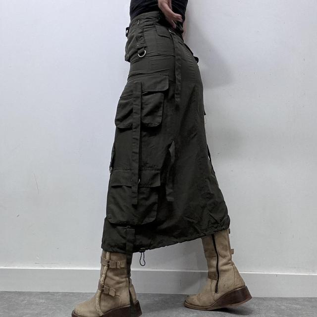 Khaki cargo parachute skirt
