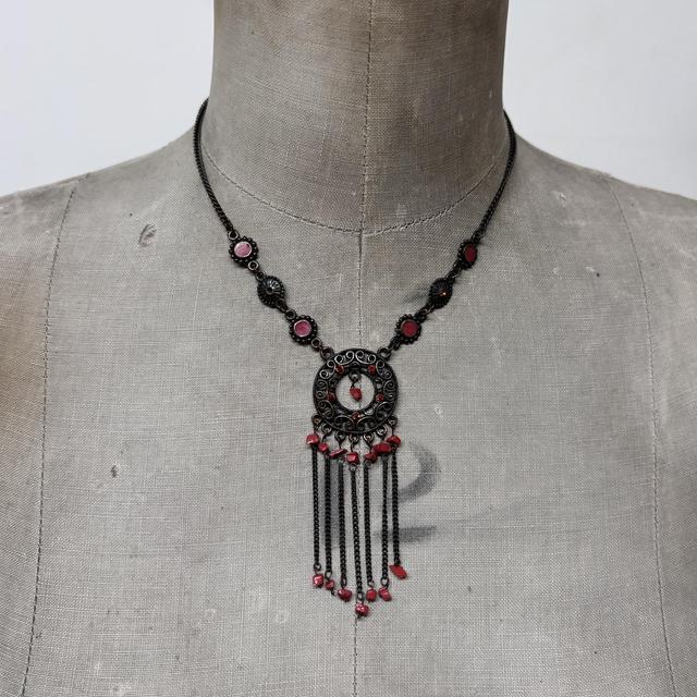 Flower chain boho grunge necklace