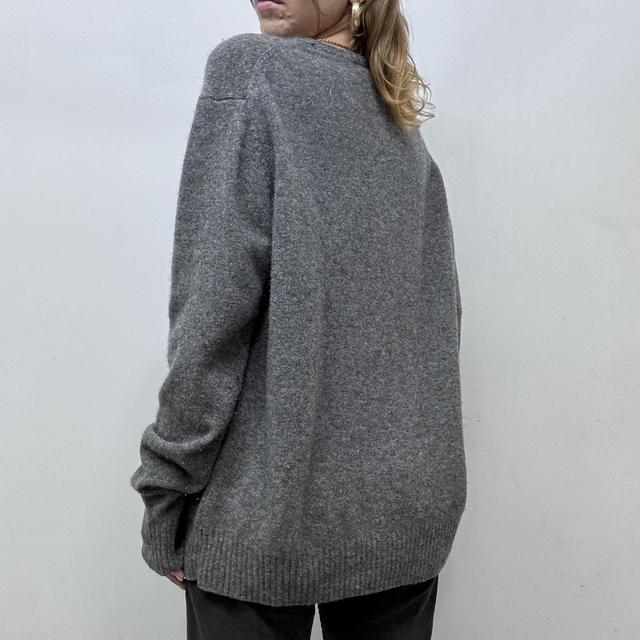 Wool knitted grey argyle jumper