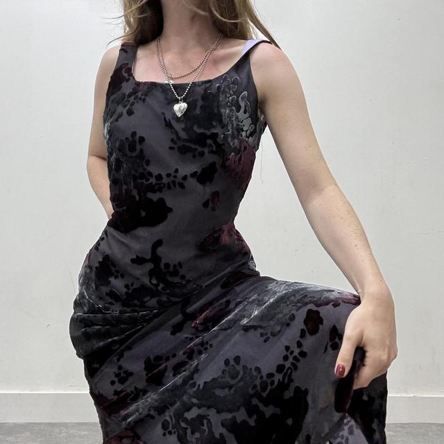 Sheer floral layered maxi dress