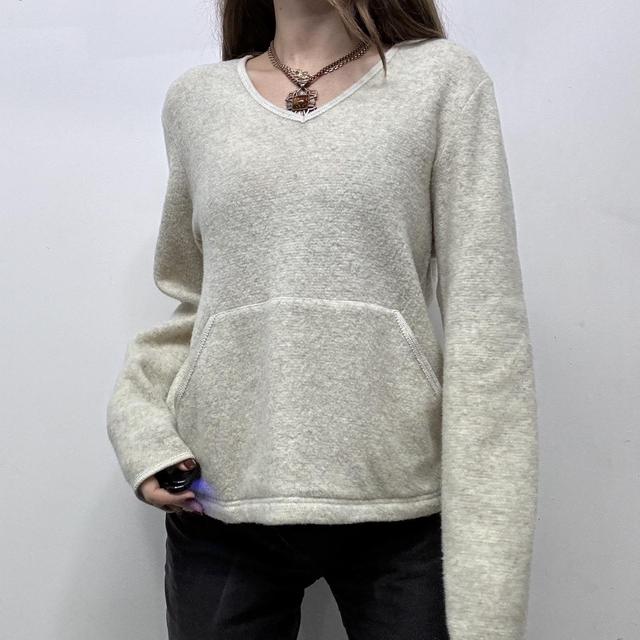 Cream knitted slouchy jumper