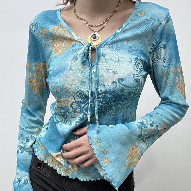 Flared fairy hippie paisley top