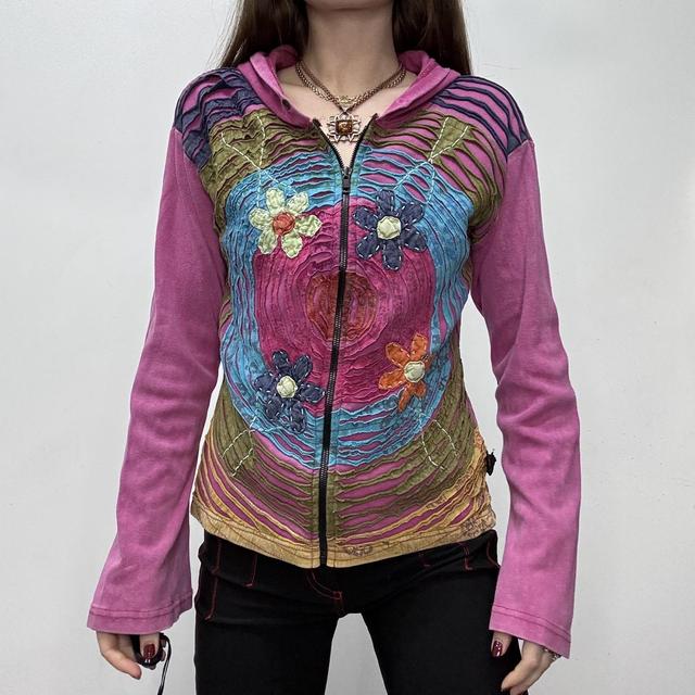Flared hippie flower hoodie