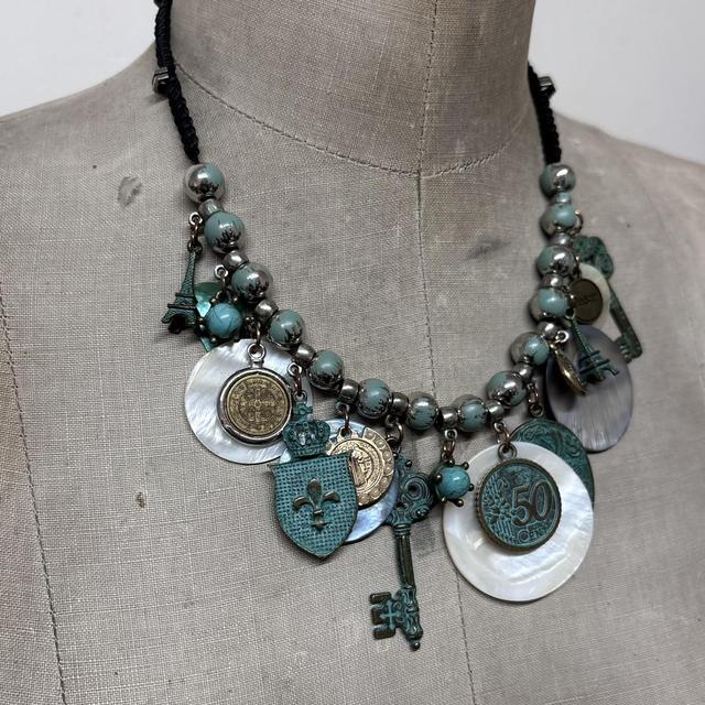Pearl coin charm necklace