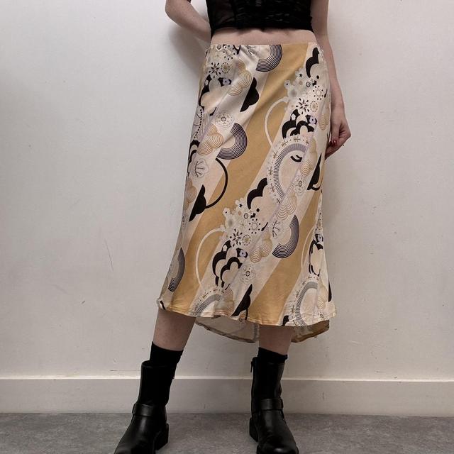 Floaty silky flare print skirt