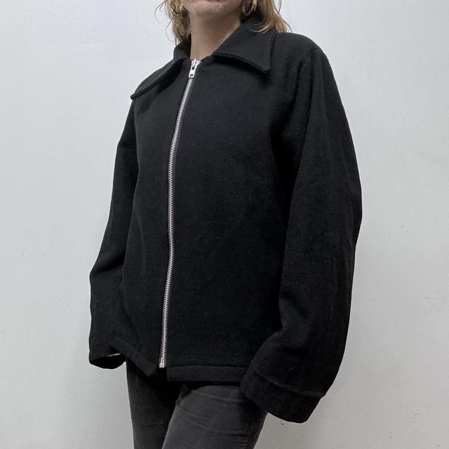 Black wool minimlaist jacket