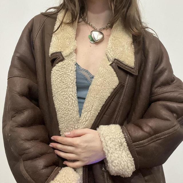 Vintage shearling aviator jacket