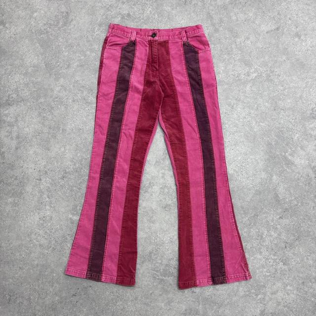 Striped pink 70s flare cords