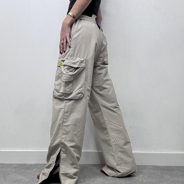 Beige oversized balloon cargo trousers
