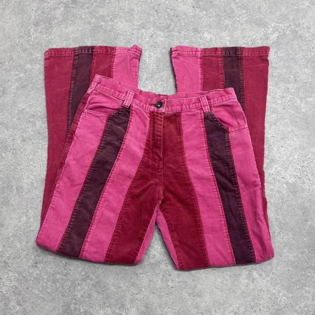 Striped pink 70s flare cords
