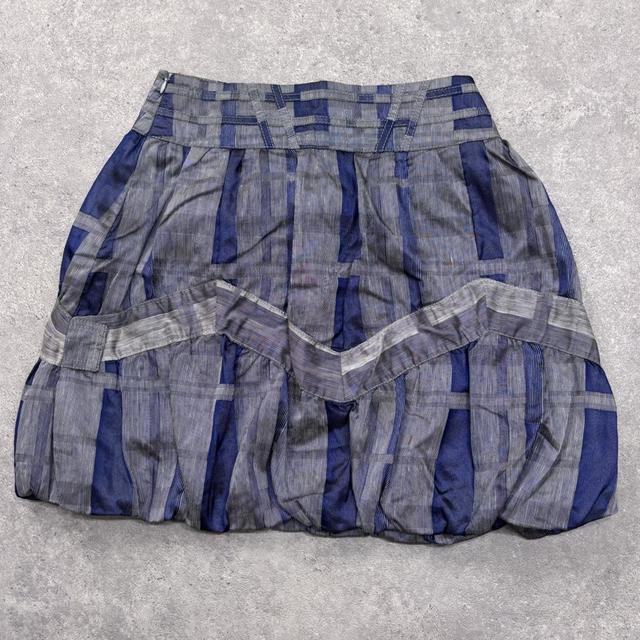 Checked tartan puff mini skirt