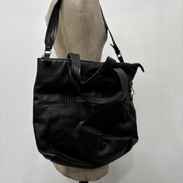 Slouchy black leather shoulder bag