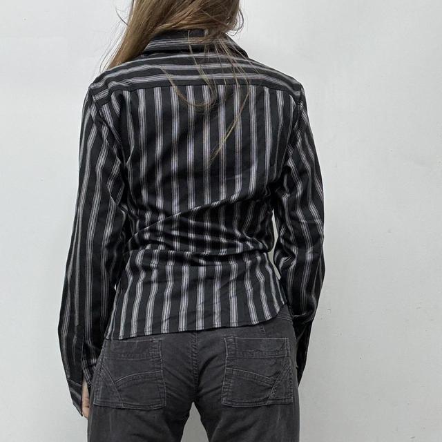 Office pinstripe flared grunge shirt