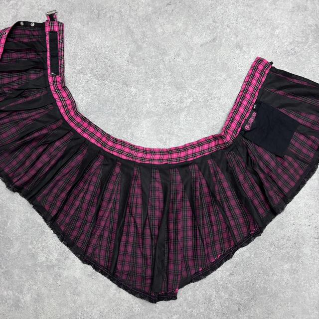 Checked grunge tartan mini skirt