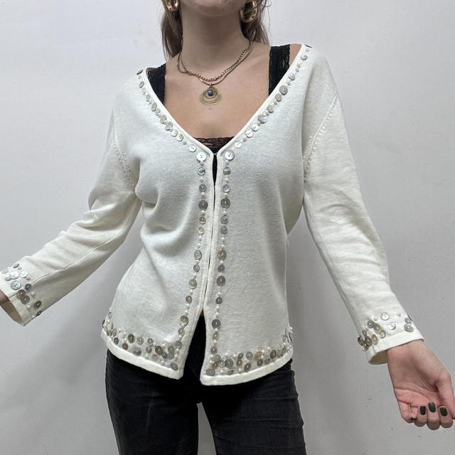 Cream mother of pearl button cardigan