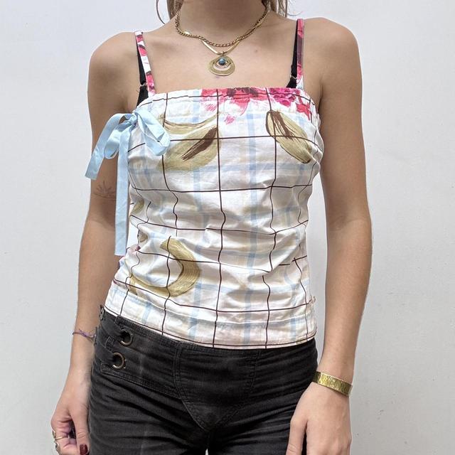 Coquette checked printed bow vest