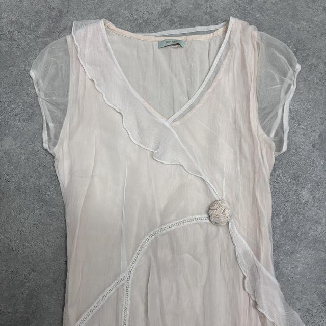 Sheer cream layered silk fairy dress