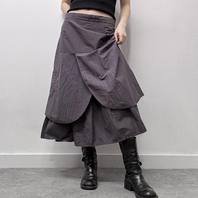 Grey pinstripe skirt
