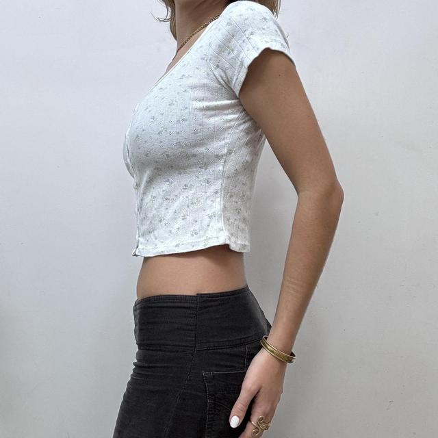 White brandy melville button up tshirt