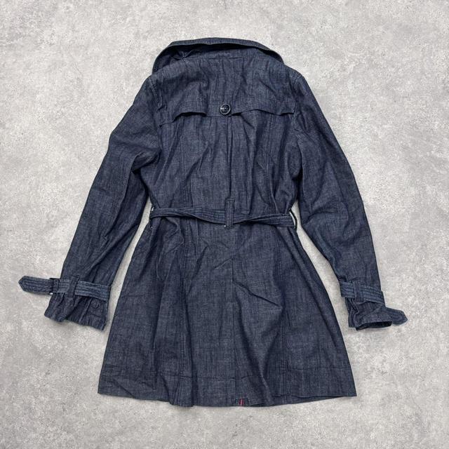 Denim cropped trench coat mac