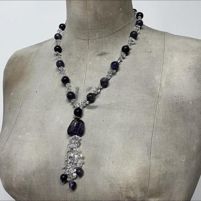Chunky crystal amethyst necklace