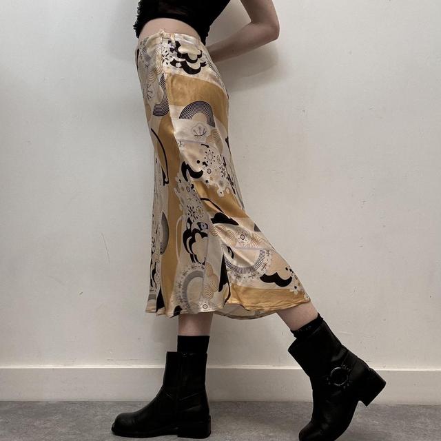 Floaty silky flare print skirt