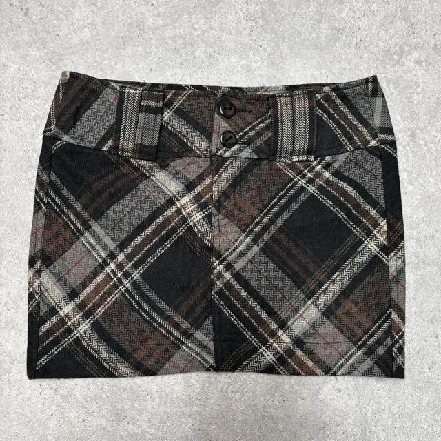 Tartan printed mini skirt