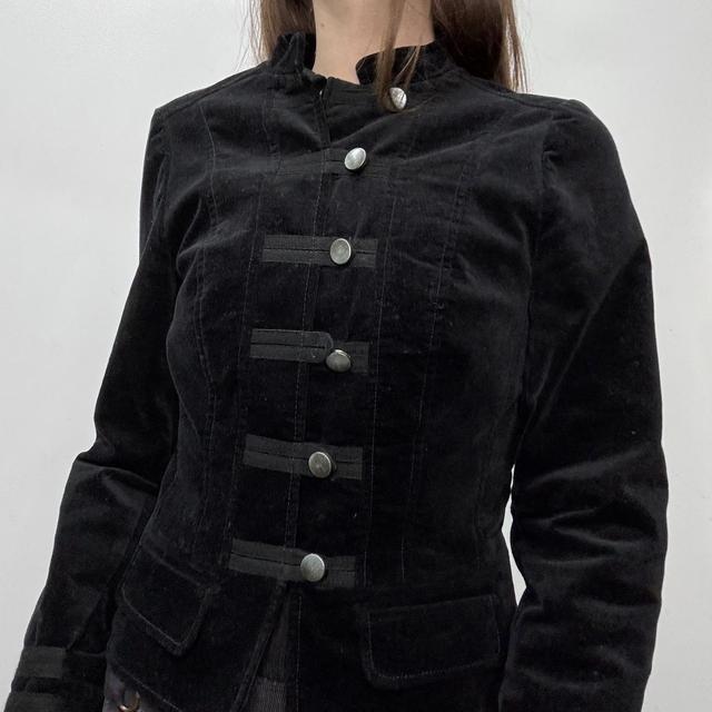 Black military fitted grunge jacket