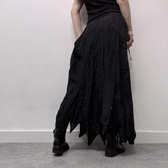 Black fairy grunge handkerchief maxi skirt
