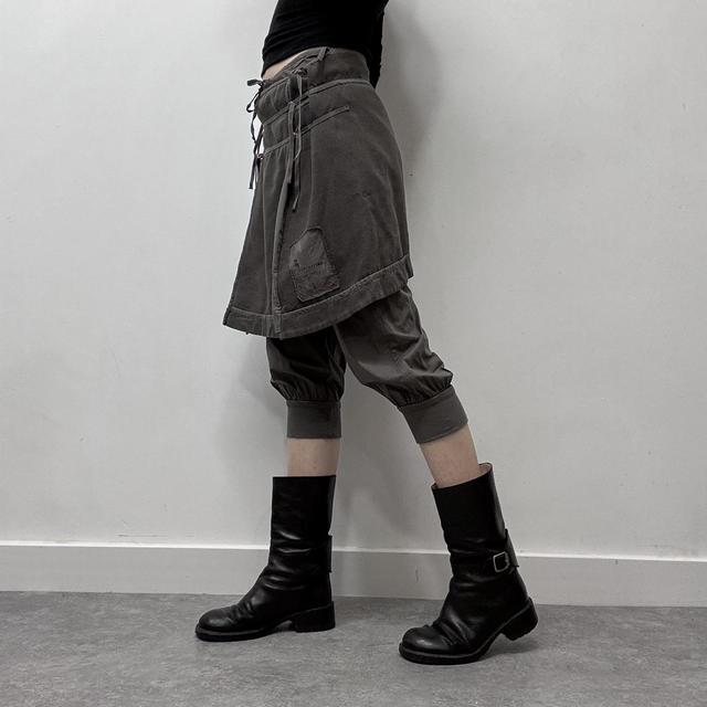Layered cop copine cargo trouser skirt