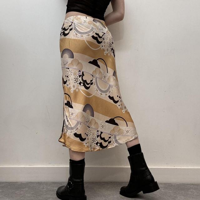 Floaty silky flare print skirt