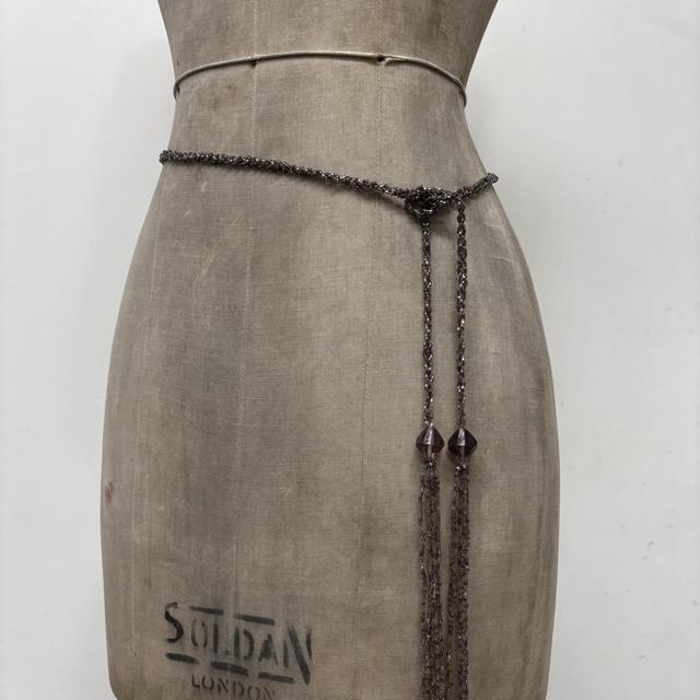Beaded bow waist chain
