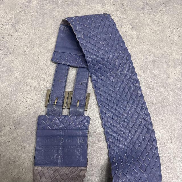 Woven leather chunky belt