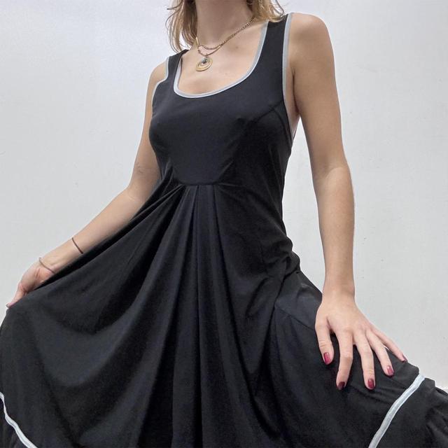 Black corset flare dress