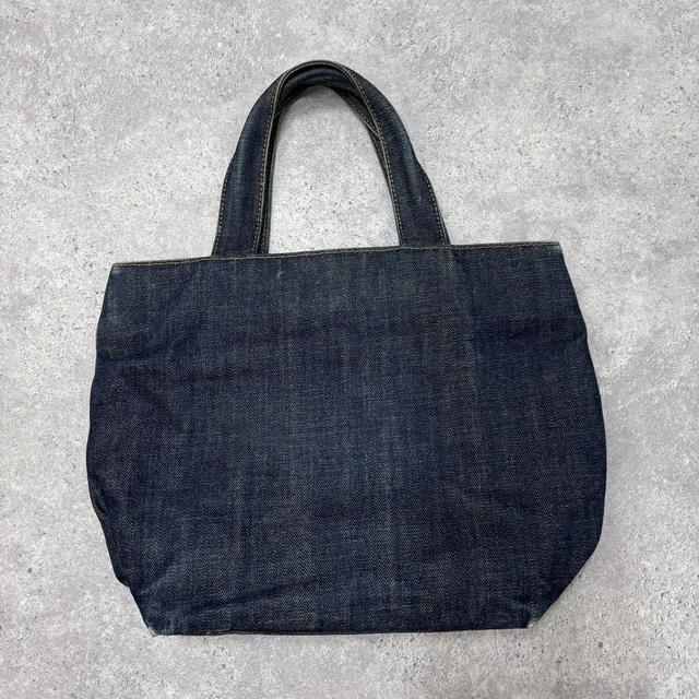 Dark denim embroidered mini bag