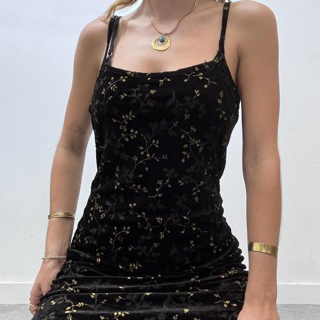 Black floral aline maxi dress